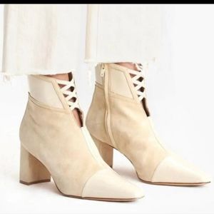 MIRIAM NASSIR ZADEH Mona Criss Cross Detail Boots in Fawn